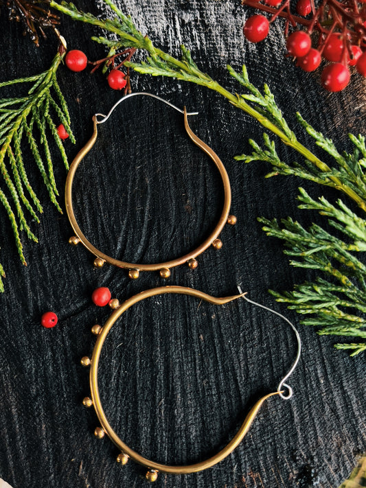 Brass Beauty Hoops (Large)