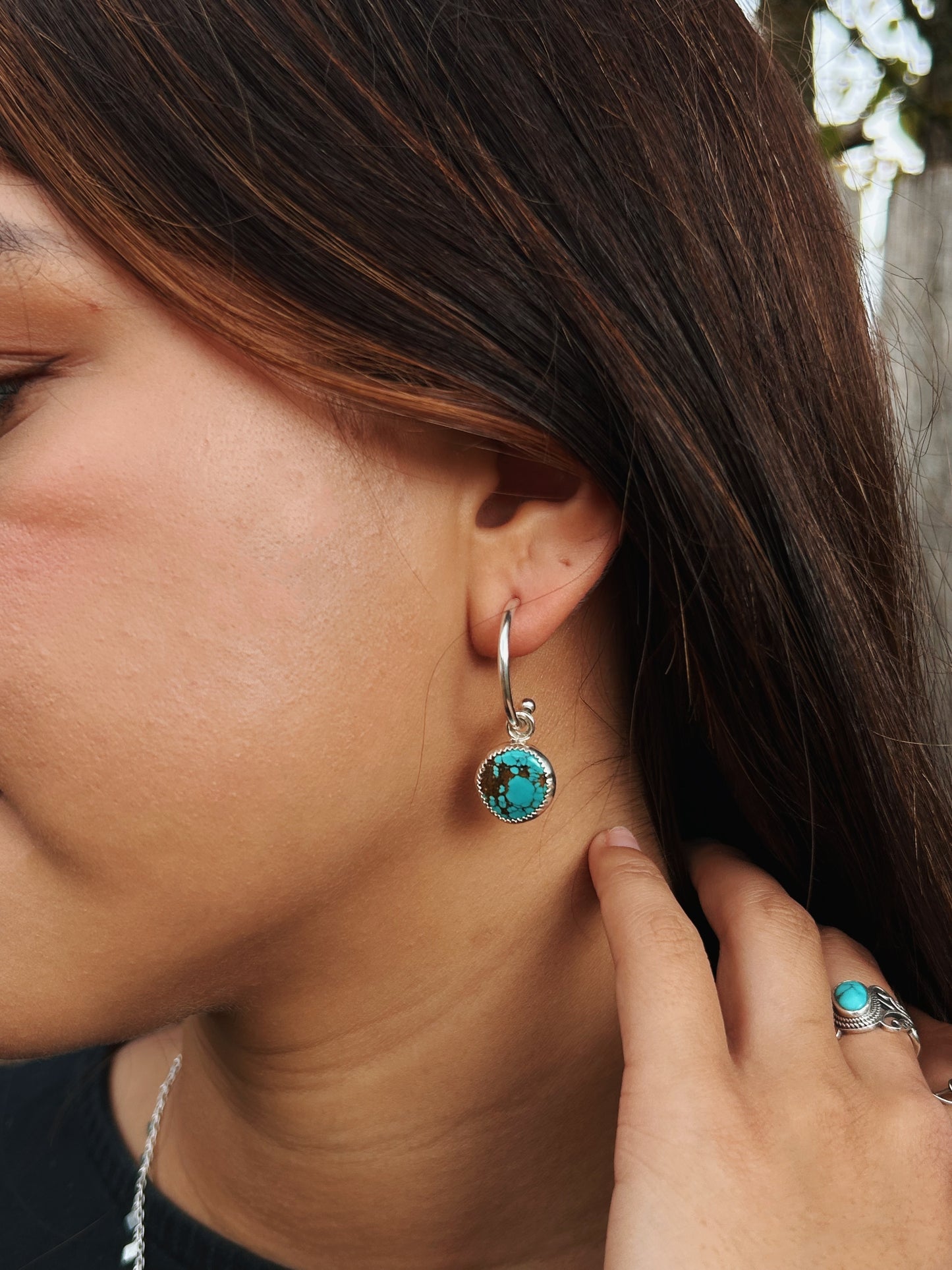 Trio Charm Hoops (Egyptian Turquoise)