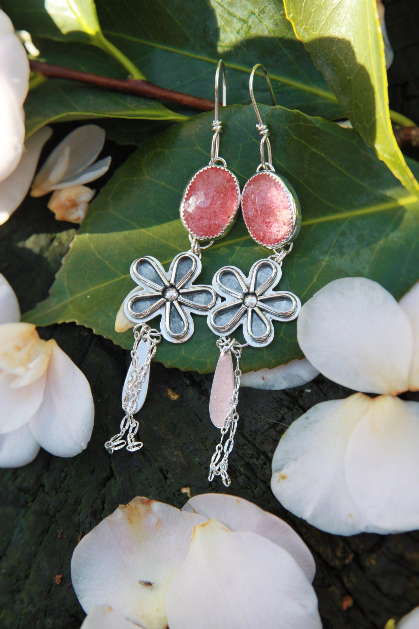 Strawberry Petal Dangles