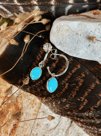 Trio Charm Hoops (Chilean Turquoise)